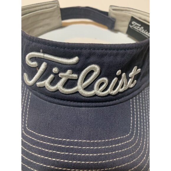 Titleist Golf Visor Navy Blue Made in USA Adjustable Mens Adult - Picture 2 of 7